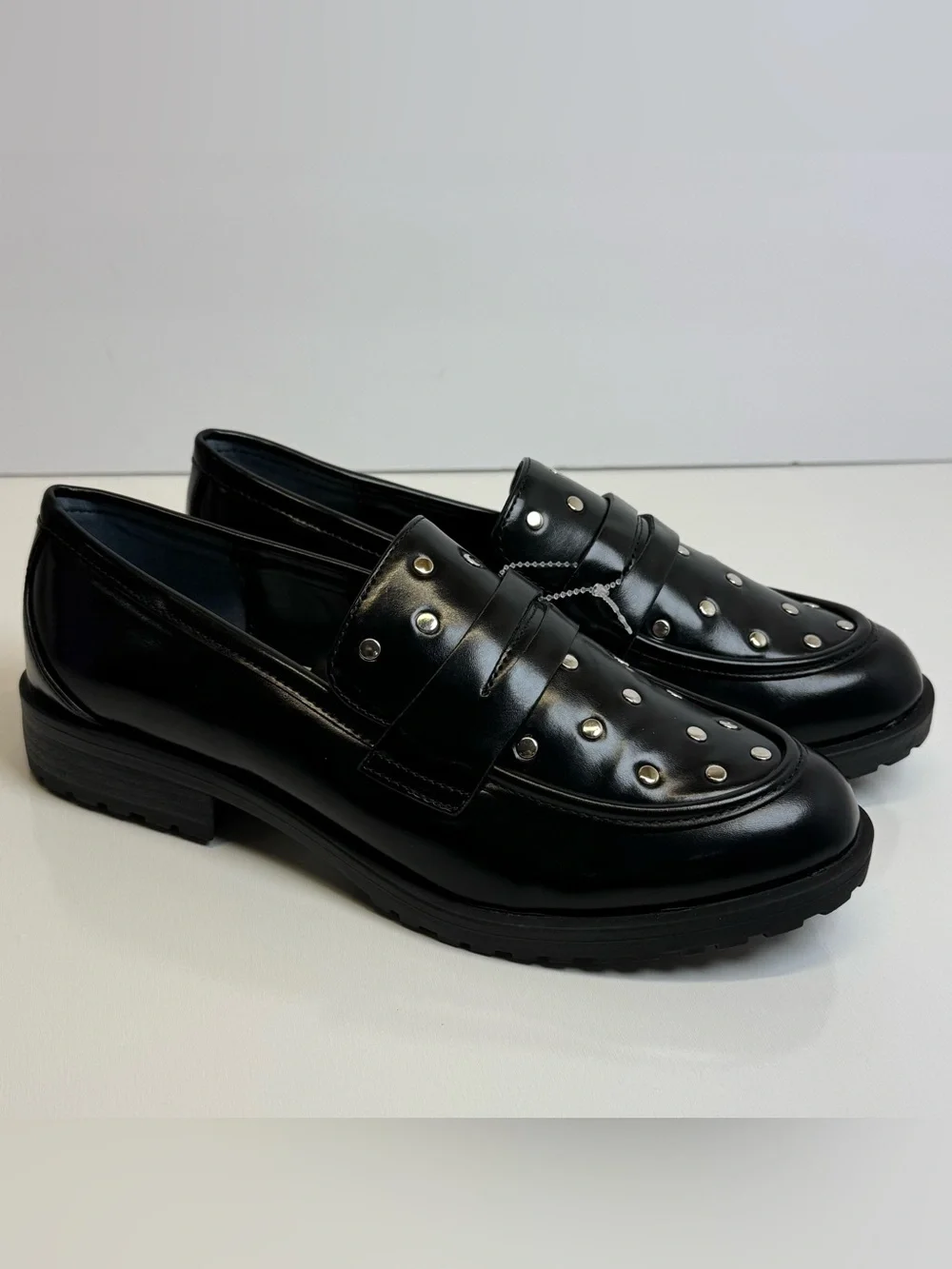 Rebecca Minkoff Diana Womens Flats Penny Loafers Studded 10 Chunky Punk Moc New